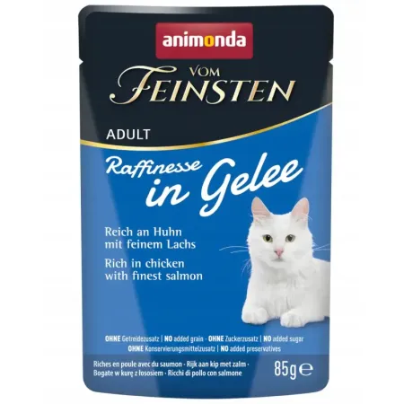 ANIMONDA Vom Feinsten Raffinesse kurczak z łososiem w galaretce 85g